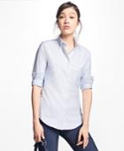 Brooks Brothers Women's Classic-fit Supima Cotton Oxford Stripe Forward-point Shirt