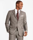 Brooks Brothers Regent Fit Saxxon Wool Grey Plaid 1818 Suit