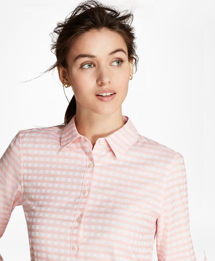Brooks Brothers Gingham Dobby Cotton Shirt