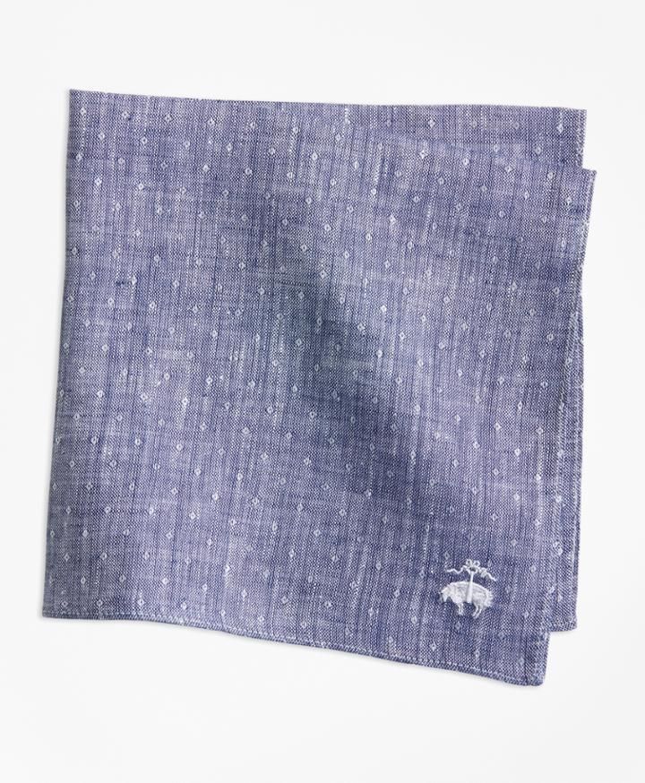 Brooks Brothers Men's Dot Irish Linen Pocket Square