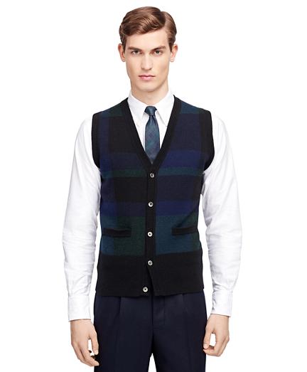 Brooks Brothers Plaid Button-front Vest