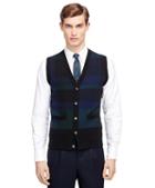 Brooks Brothers Plaid Button-front Vest