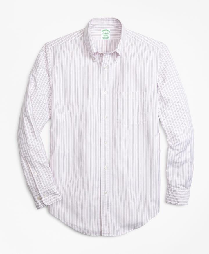 Brooks Brothers Men's Milano Fit Oxford Outline Stripe Sport Shirt