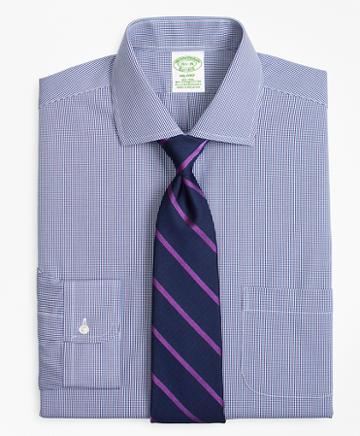 Brooks Brothers Stretch Milano Slim-fit Dress Shirt, Non-iron Two-tone Gingham