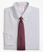 Brooks Brothers Stretch Madison Classic-fit Dress Shirt, Non-iron Alternating Triple Stripe