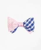 Brooks Brothers Men's Square Flower With Bb#1 Check Reversible Bow Tie