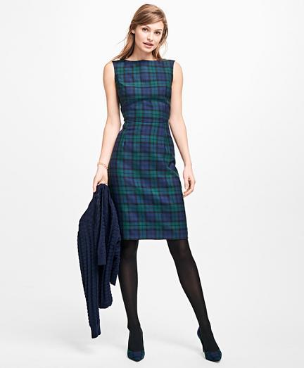Brooks Brothers Sleeveless Wool Black Watch Dress
