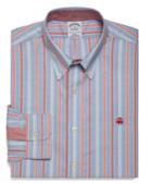 Brooks Brothers Men's Non-iron Slim Fit Alternating Framed Triple Stripe Sport Shirt