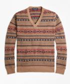 Braemar For Brooks Brothers Fair Isle V-neck Sweater