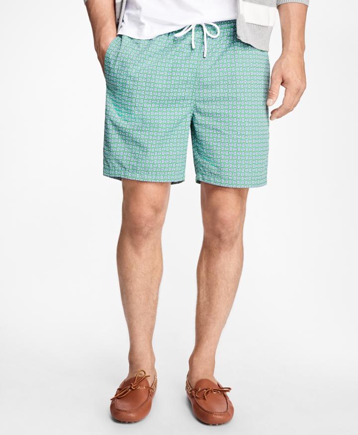 Brooks Brothers Men's Montauk 6 Paisley Print Swim Trunks