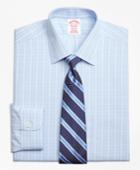 Brooks Brothers Men's Non-iron Regular Fit Overcheck Dress Shirt
