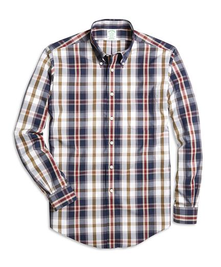 Brooks Brothers Non-iron Milano Fit Large Plaid Sport Shirt