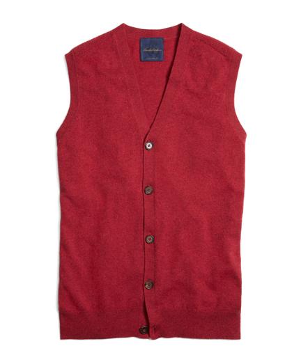 Brooks Brothers Pink Cashmere Button-front Vest