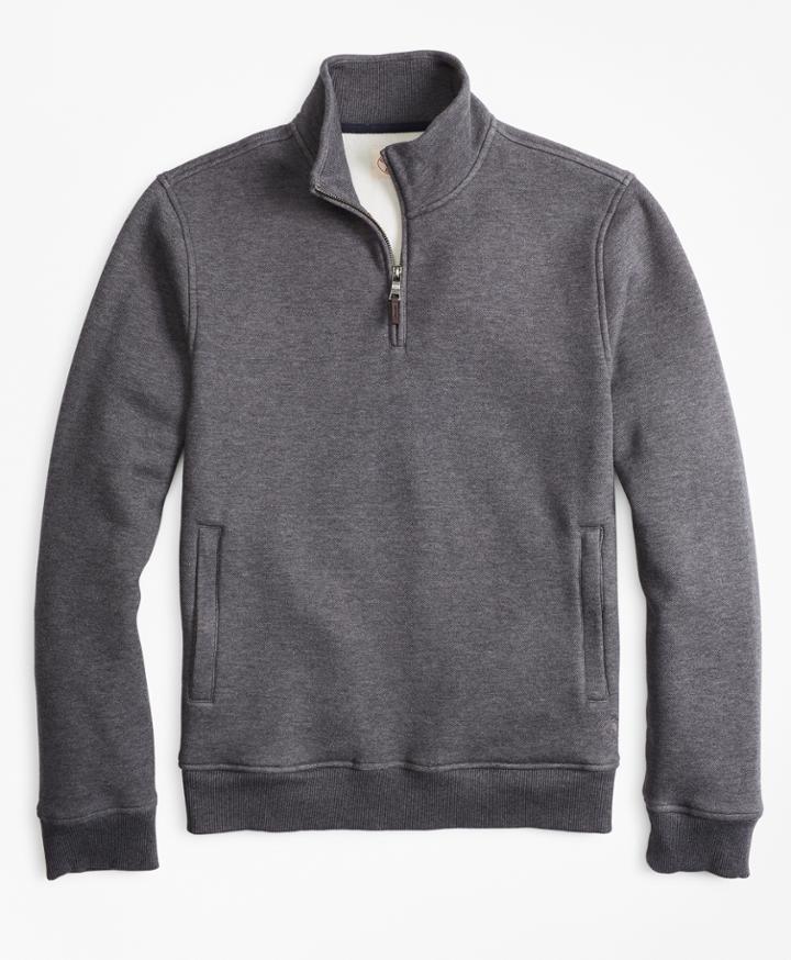 Brooks Brothers Men's Pique Half-zip Fleece
