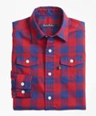 Brooks Brothers Two Tone Plaid Flannel Sport Shirt