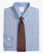 Brooks Brothers Men's Stretch Slim Fitted Dress Shirt, Non-iron Ground Stripe