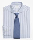 Brooks Brothers Men's Slim Fitted Dress Shirt, Non-iron Herringbone Alternating Stripe
