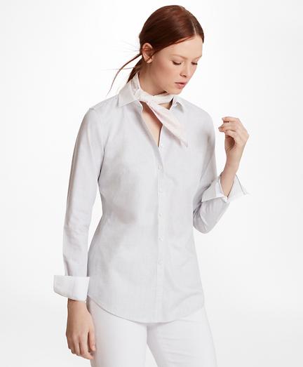 Brooks Brothers Non-iron Mini-plaid Cotton Poplin Fitted Shirt