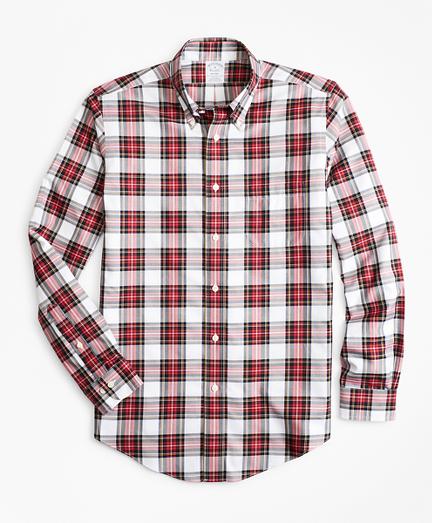 Brooks Brothers Non-iron Regent Fit Red Tartan Sport Shirt