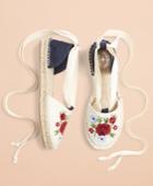 Brooks Brothers Women's Floral-embroidered Espadrilles