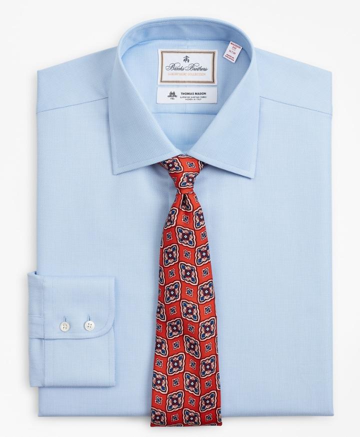 Brooks Brothers Men's Luxury Collection Regular Fit Classic-fit Dress Shirt, Franklin Spread Collar Dobby