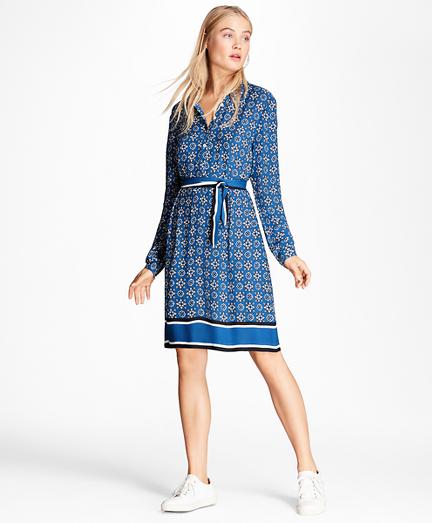 Brooks Brothers Foulard-print Crepe Shirt Dress