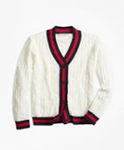Brooks Brothers Cotton Tipped Cardigan