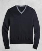 Brooks Brothers Men's Golden Fleece 3-d Knit Merino Fine-gauge V-neck Sweater