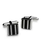 Brooks Brothers Sterling Silver With Wood Square Cuff Links