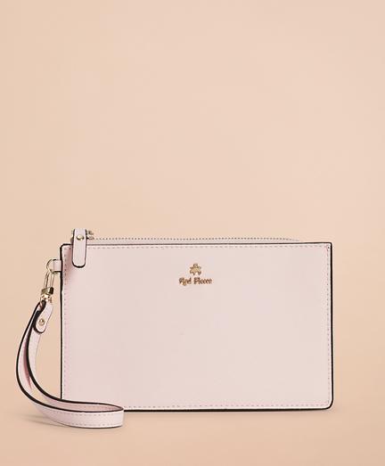 Brooks Brothers Saffiano Leather Wristlet Clutch