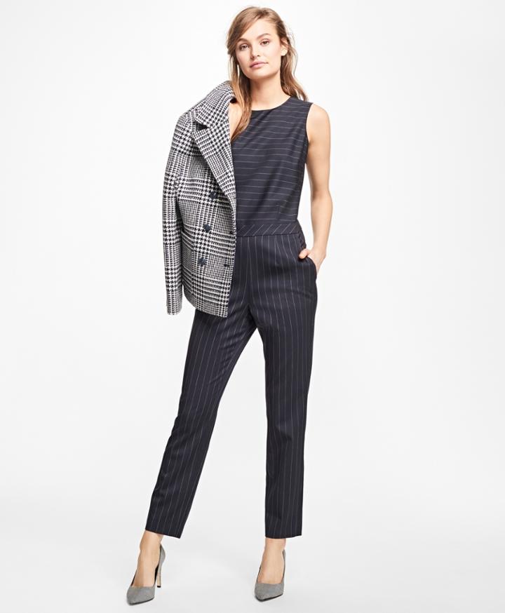 Brooks Brothers Women's Wool-blend Pinstripe Jumpsuit