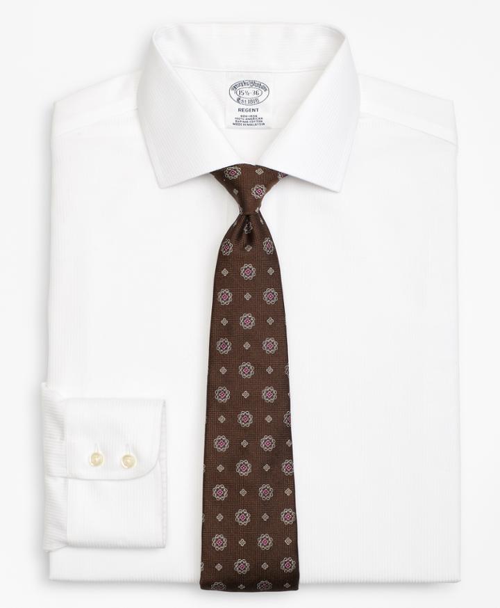 Brooks Brothers Men's Slim Fitted Dress Shirt, Non-iron Textured Stripe