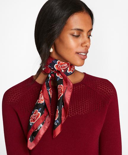 Brooks Brothers Rose-print Silk Square Scarf