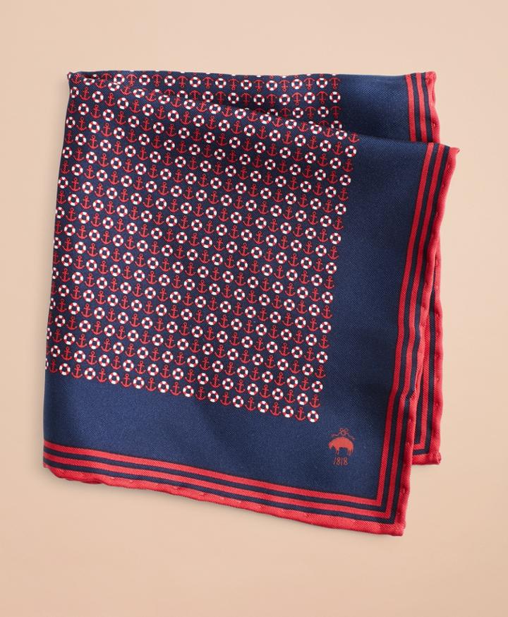 Brooks Brothers Men's Silk Nautical Pocket Square