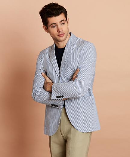 Brooks Brothers Striped Seersucker Two-button Sport Coat