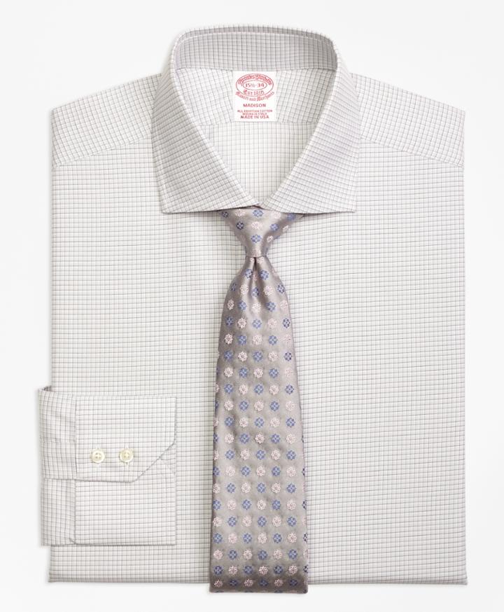 Brooks Brothers Men's Regular Fit Sidewheeler Check Dress Shirt