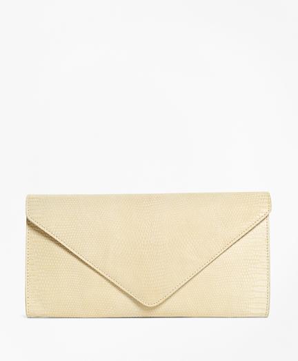 Brooks Brothers Lizard Snap Front Clutch
