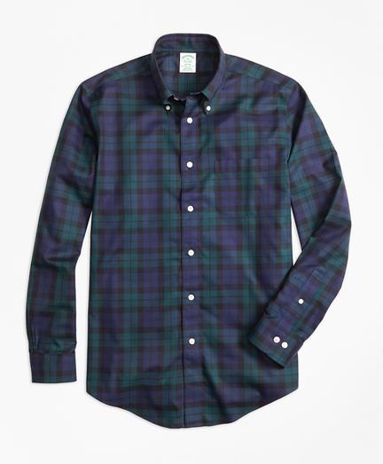 Brooks Brothers Non-iron Milano Fit Black Watch Sport Shirt