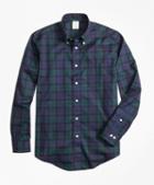 Brooks Brothers Non-iron Milano Fit Black Watch Sport Shirt