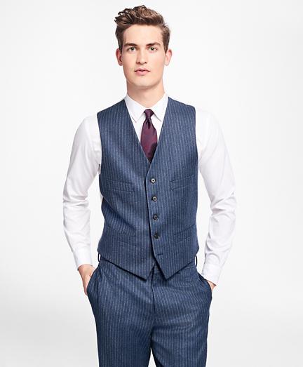 Brooks Brothers Chalk Stripe Stretch-wool Button-front Vest
