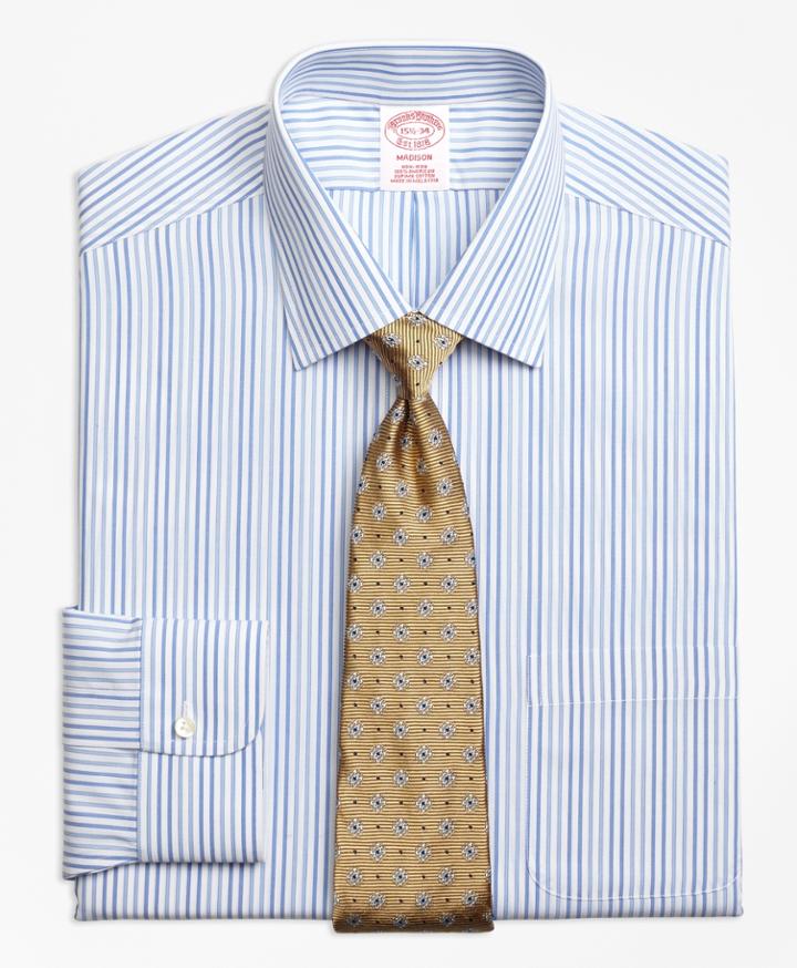 Brooks Brothers Regular Fit Classic-fit Dress Shirt, Non-iron Alternating Framed Stripe