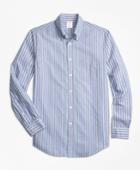 Brooks Brothers Men's Madison Fit Alternating Stripe Seersucker Sport Shirt