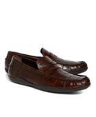 Brooks Brothers Men's Harrys Of London Basel Alligator Penny Loafers