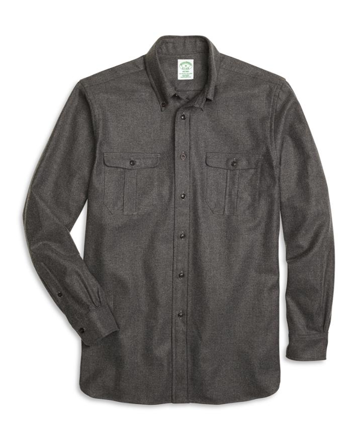 Brooks Brothers Men's Milano Fit Saxxon Wool Sport Shirt