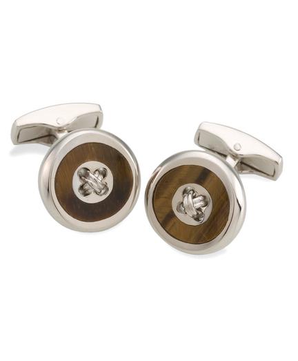 Brooks Brothers Tiger's Eye Button Cuff Links
