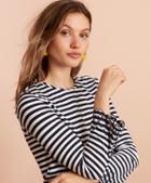 Brooks Brothers Floral-embroidered Striped Long-sleeve T-shirt