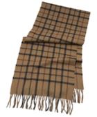 Brooks Brothers Men's Tattersall Camel Hair Scarf