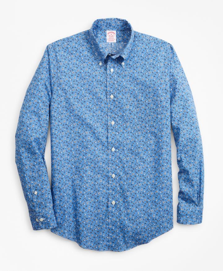 Brooks Brothers Men's Madison Fit Floral Print Sport Shirt