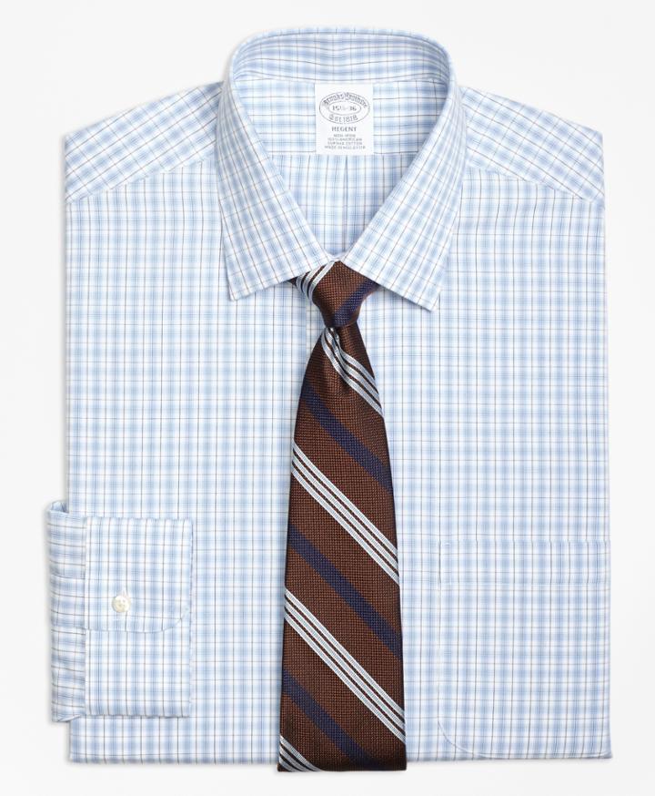 Brooks Brothers Men's Non-iron Slim Fit Split Check Dress Shirt