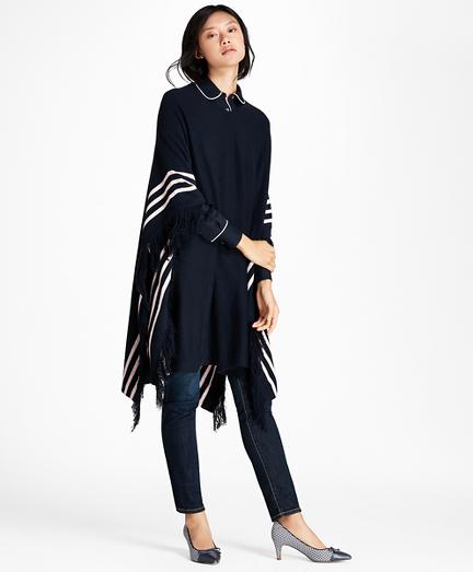 Brooks Brothers Bb#1 Striped Wool Poncho